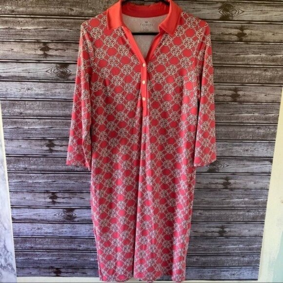 Talbots Women's Chain Print Long-Sleeved‎ Dress Size M - Picture 1 of 10